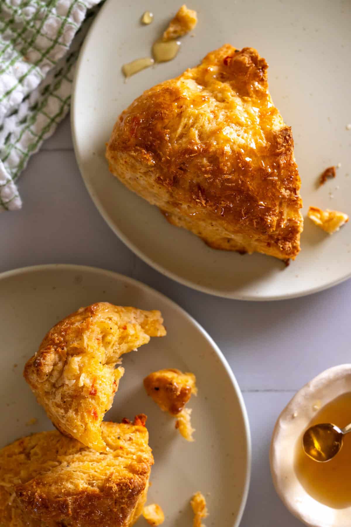 Calabrian Chili Pecorino Scones with Honey Glaze