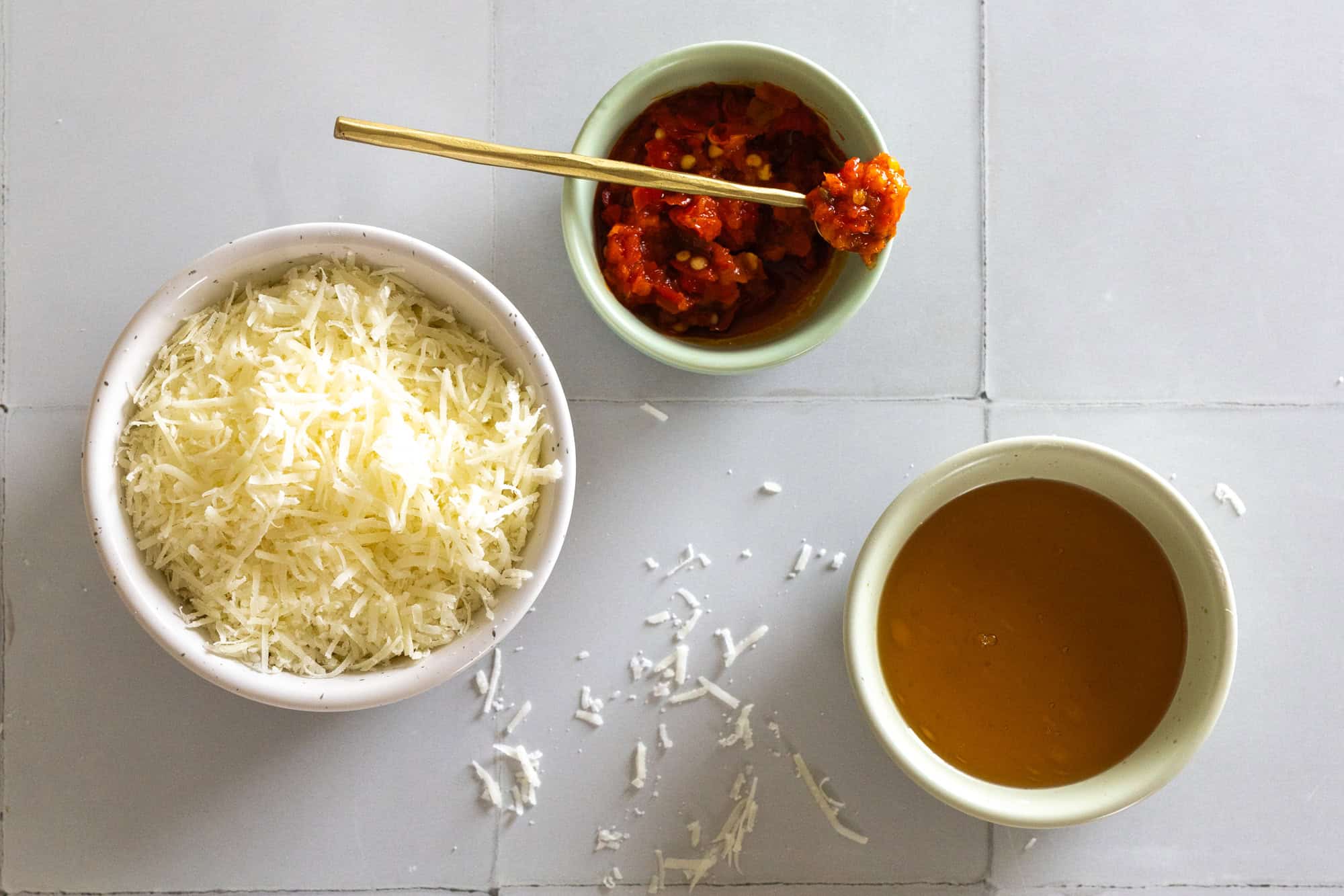 Pecorino, Calabrian chilis and honey