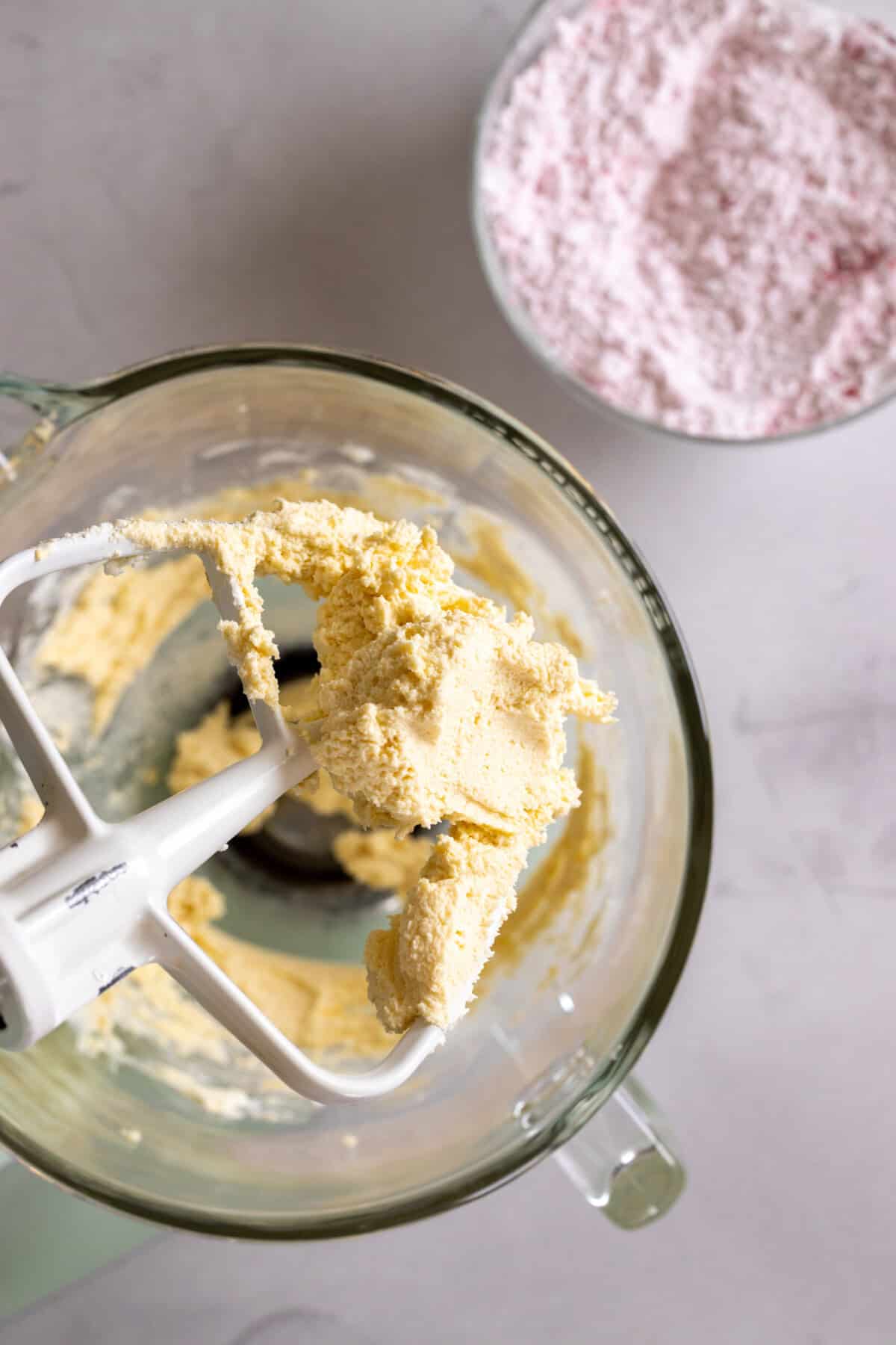 blending cream cheese frosting