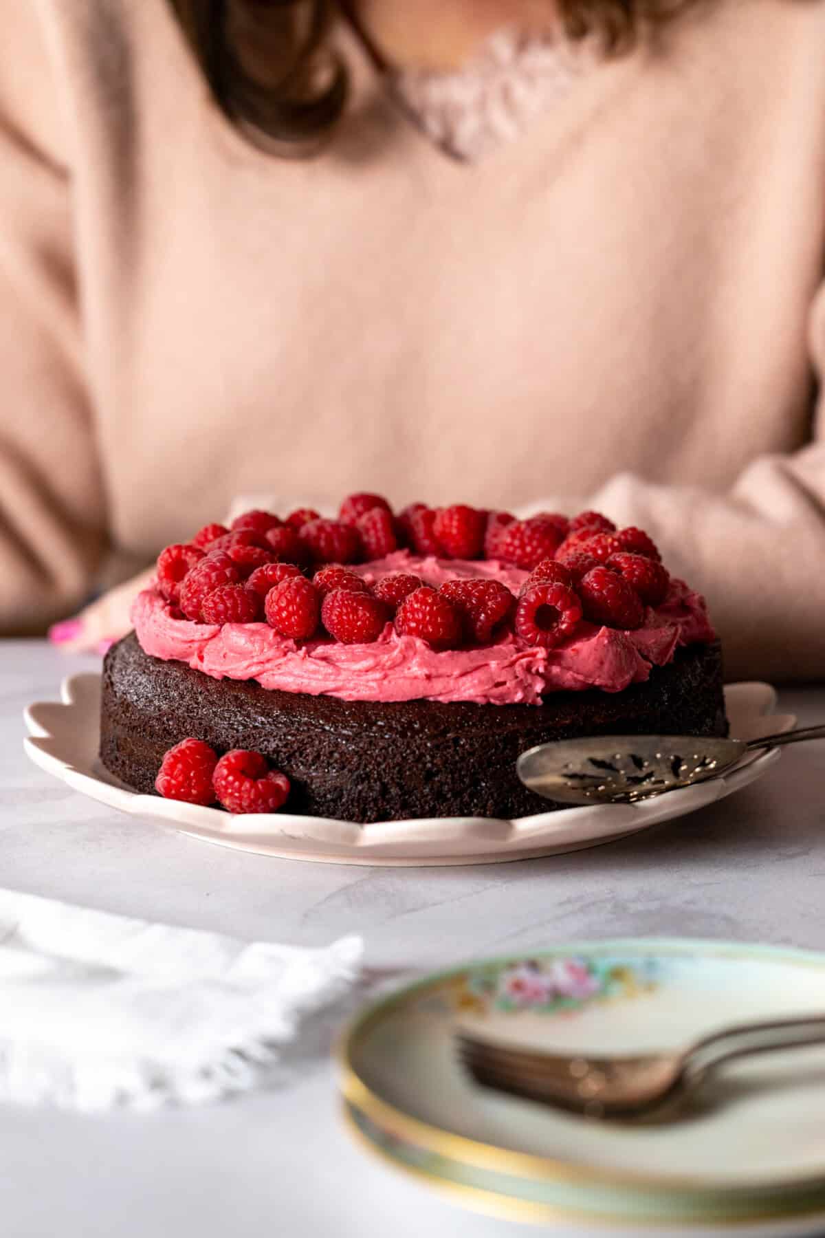 Chocolate Cake with natural Raspberry Frosting