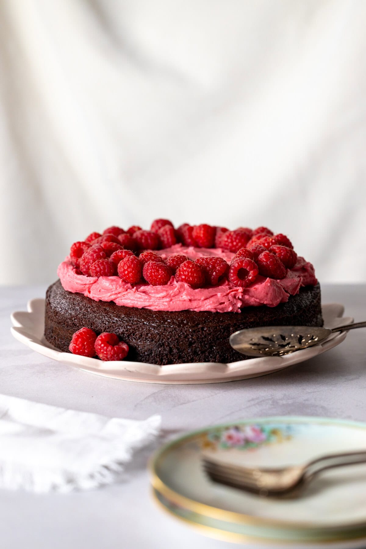 Chocolate Cake with Raspberry Cream Cheese Frosting