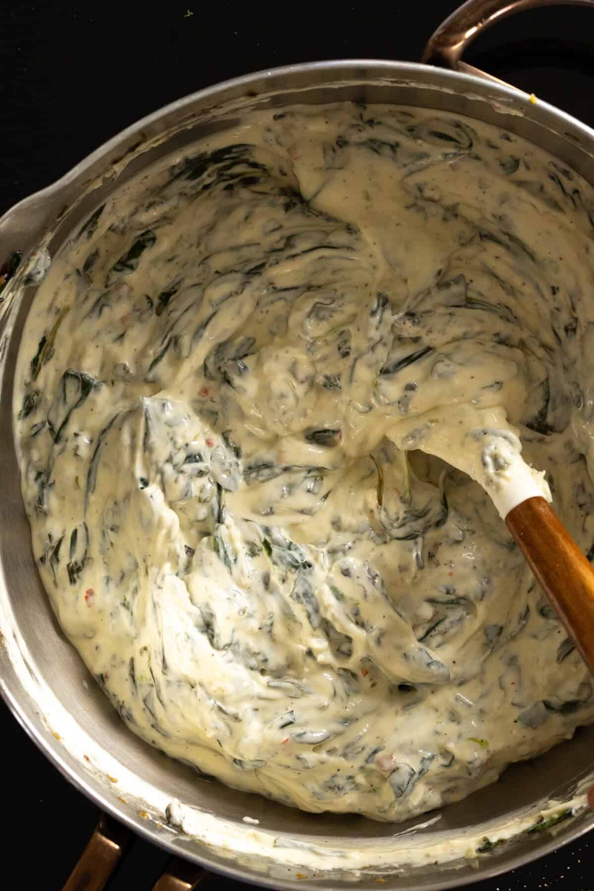 Making Spinach Olive Dip