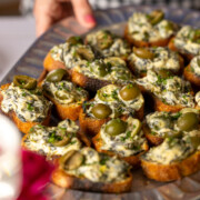 Spinach Olive Dip Crostini by Baking The Goods