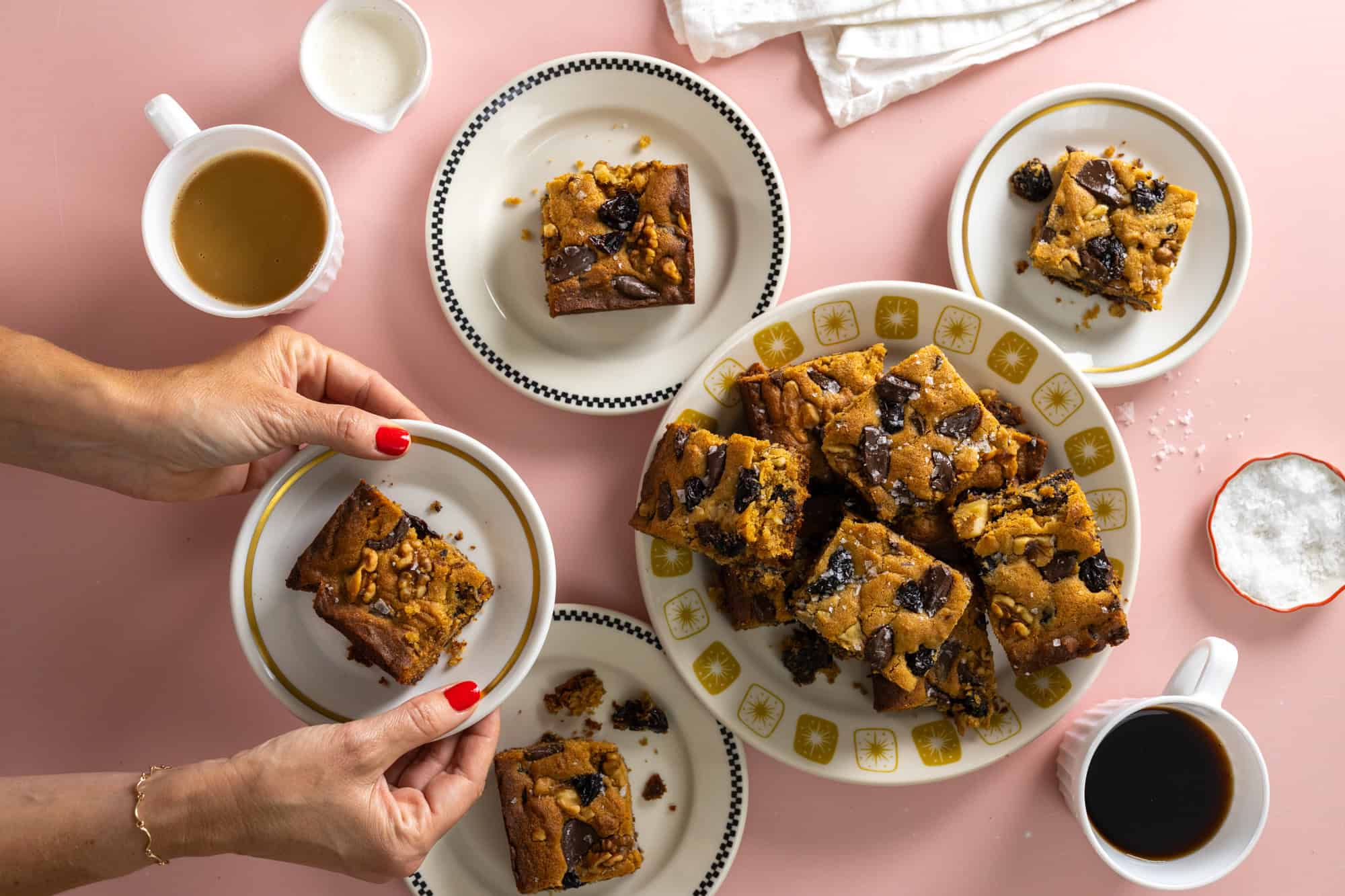 Prune Cherry Chocolate Walnut Tahini Bars from Baking The Goods
