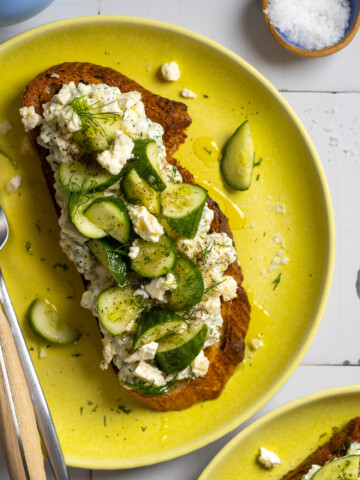 Cottage Cheese Tzatziki Toast by Baking The Goods