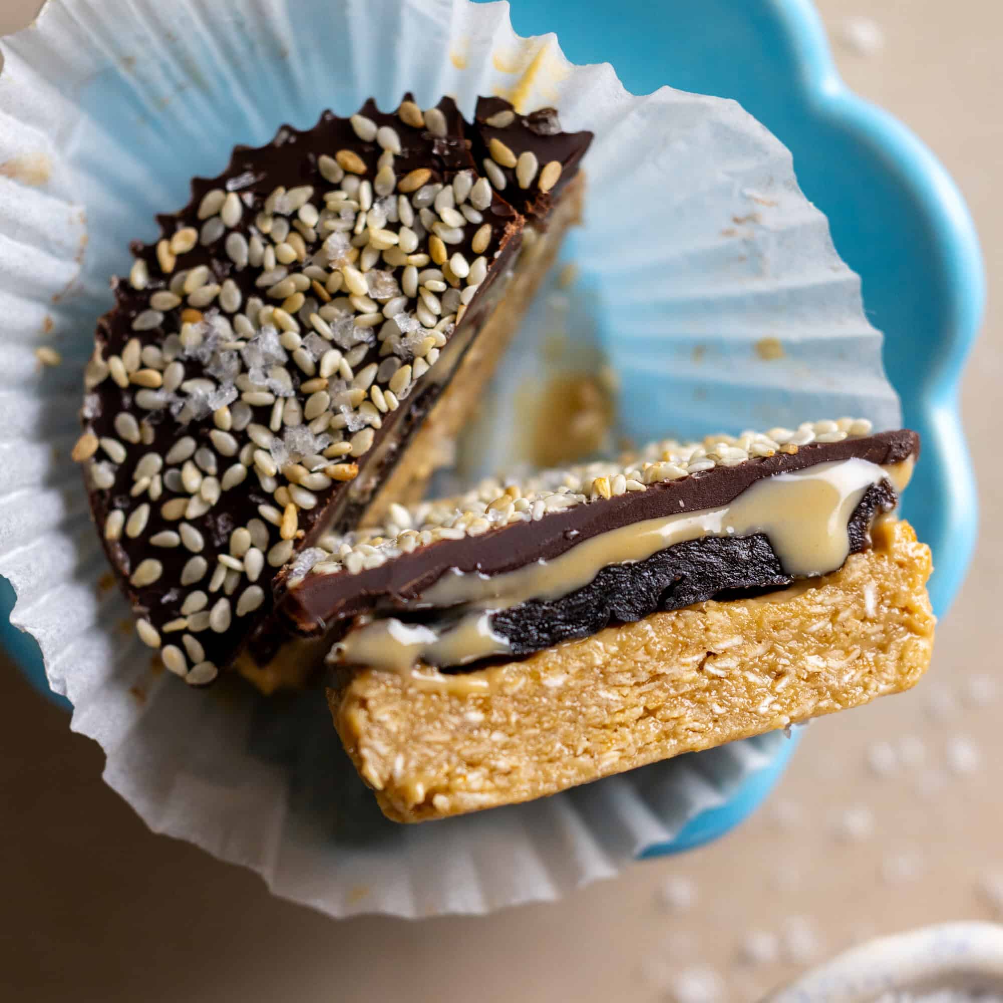 Chocolate Tahini Prune Cups by Baking The Goods